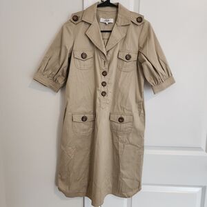 Tibi Womens Button Down Tan Beige Dress Size 2